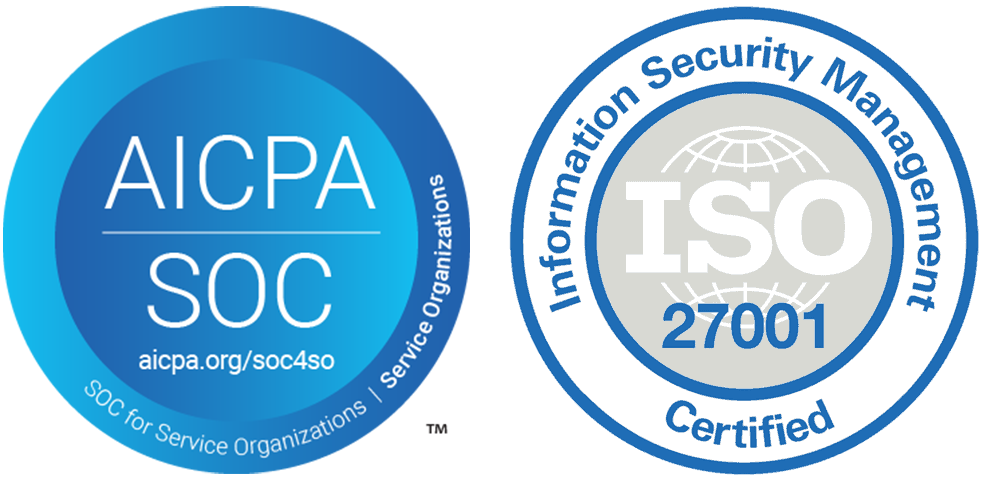 SOC 2 and ISO 27001 badges