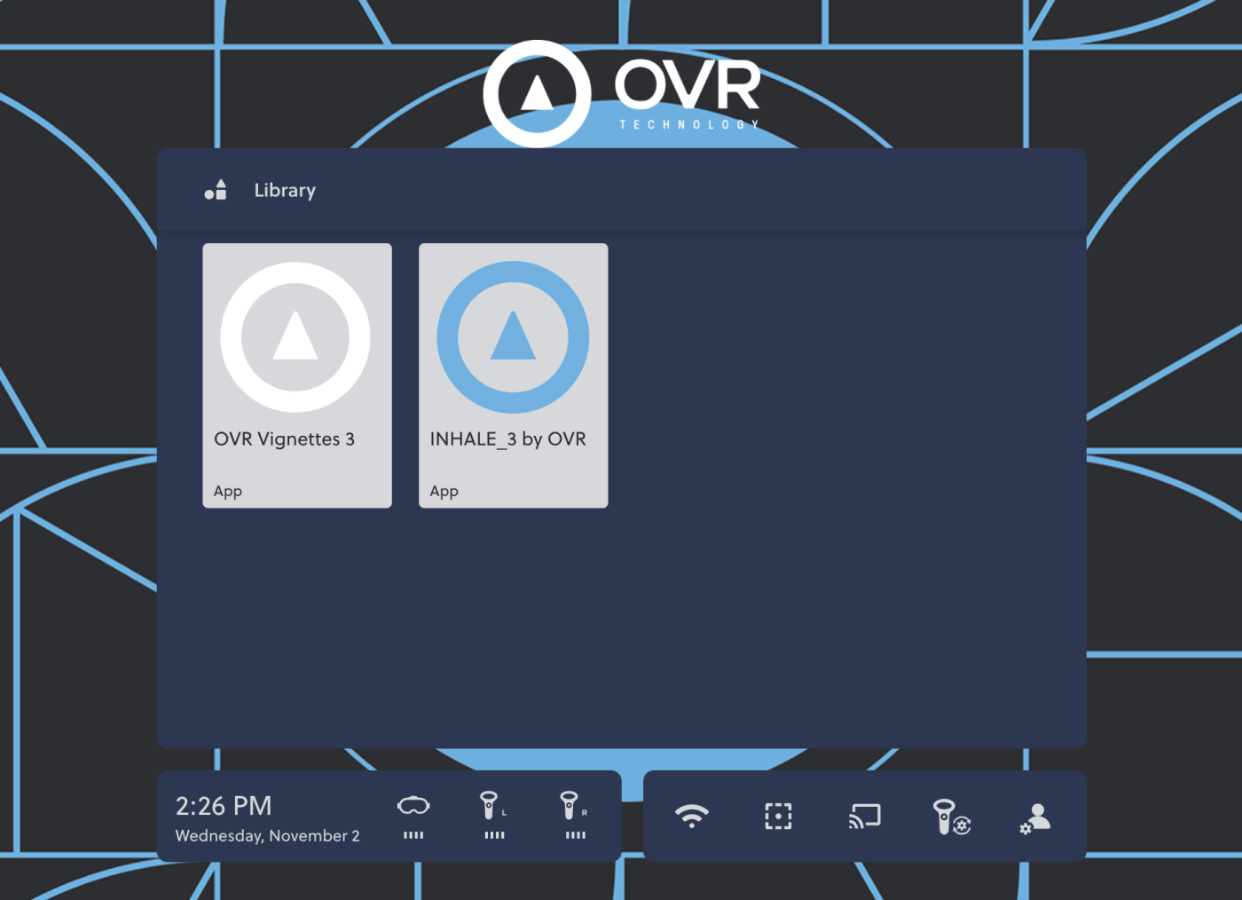 OVR home screen