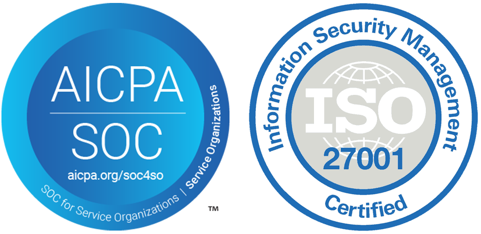 SOC 2 and ISO 27001 badges